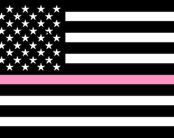 Thin Pink Line American Flag Breast Cancer Awareness Subdued Tactical Sticker Decal United States usa Vinyl FREE SHIPPING