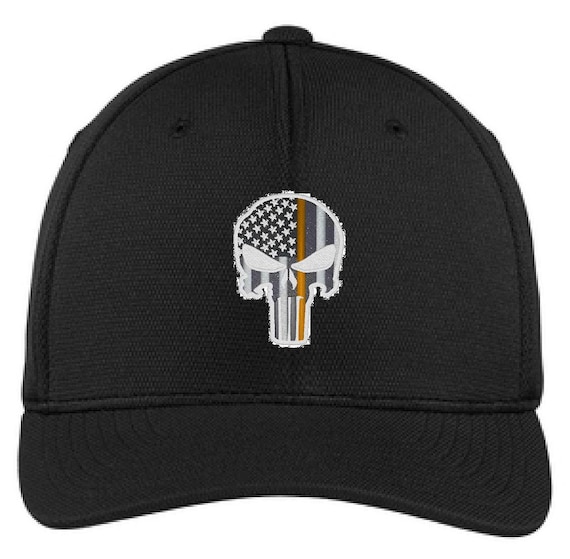 Thin ORANGE Line Punisher Skull 