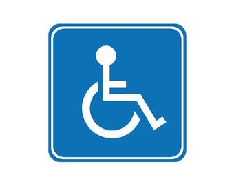 4" Handicapped Handicap Wheelchair Sticker Decal Self Adhesive Symbol Vinyl  - FREE SHIPPING