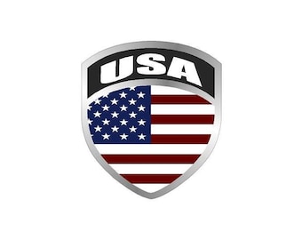 4" American US USA United States flag shield decal badge hat sticker - Free Shipping