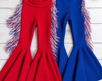 Patriotic Fringe Bell Bottoms – Toddler & Girls