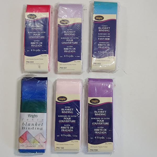 2" Wrights Satin Blanket Binding 4.75 Yards Baby Blanket - Various Colors