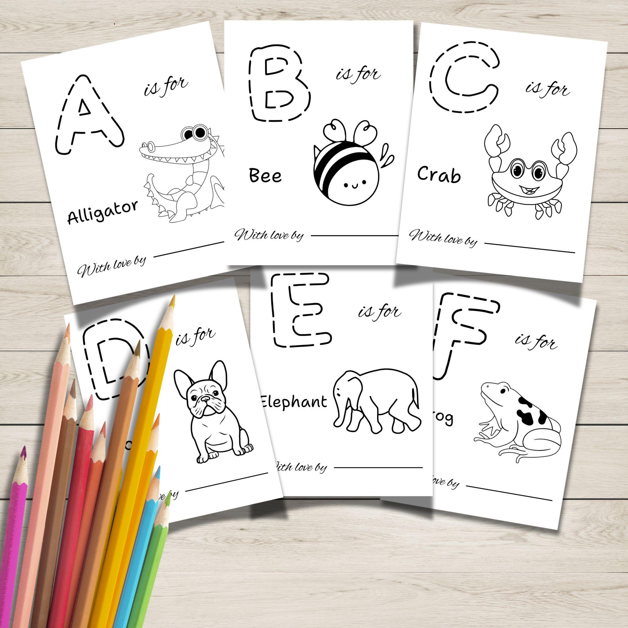 Baby First ABC Book - Alphabet Coloring Pages, Baby Shower Activity ...