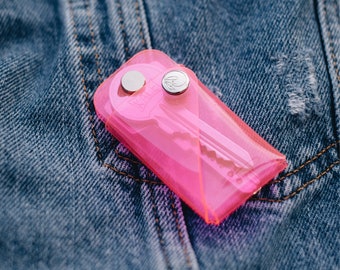 Pink Keychain, PVC Key Holder, Girlfriend Keychain, Anniversary Gift, Minimalist Keychain, Gift for Her, Design Key Holder, Cute Keychain,