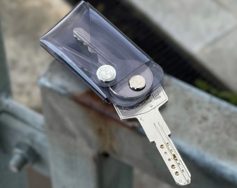 Llavero gris, regalo de San Valentín, llavero para mamá, organizador de llaves, llavero transparente, llavero plegable, llavero de PVC, llavero de regalo