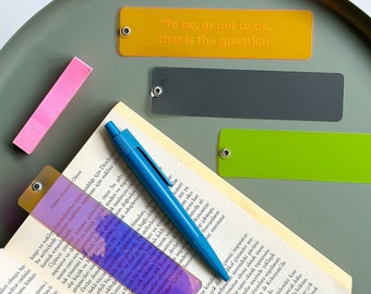 Personalized Bookmarks, Customize Bookmarks, Minimalist Unique Bookmarks, Transparent Vinly Bookmarks, Book Lover Gift, Bookmark Gift, Vegan