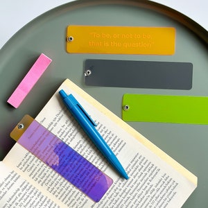 Personalized Bookmarks, Customize Bookmarks, Minimalist Unique Bookmarks, Transparent Vinly Bookmarks, Book Lover Gift, Bookmark Gift, Vegan
