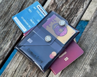 Engraved Passport Cover, Personalized Passport Holder, Traveler Gift, Vinly Passport Case, Birthday Gift, Couple Gift, Clear Passport Wallet