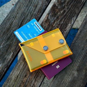 Personalized Passport Wallet, Engraved Passport Case, Slim Passport Cover, Transparent Passport Case, Anniversary Gift, Jelly Travel Wallet
