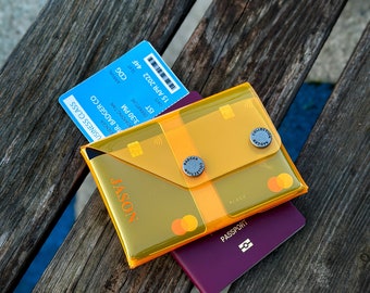 Personalized Passport Wallet, Engraved Passport Case, Slim Passport Cover, Transparent Passport Case, Anniversary Gift, Jelly Travel Wallet