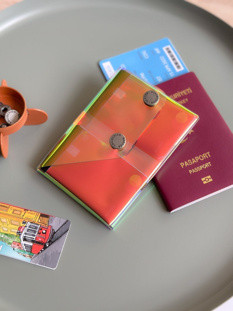 Passport Cover, Holographic Passport Case, Iridescent Passport Wallet, Slim Passport Holder, Travel Wallet Passport, Travel Gifts, Jellypass image 3