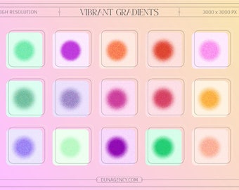 AURA Grainy Gradient Backgrounds: Radial Design Assets (Digital Download)