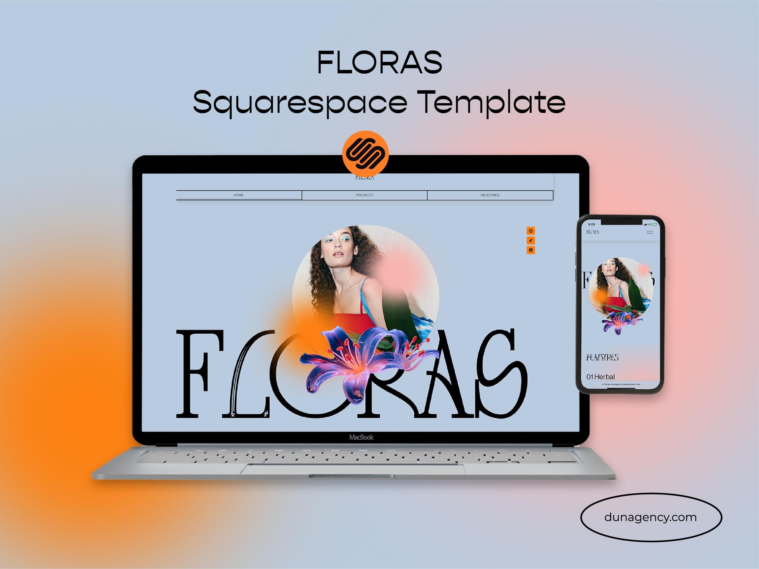 FLORAS Hybrid - Premium Squarespace Website Template, Courses Page, thrivecart Checkout Page, Sales Page, Subscriptions + SQSP Plugins