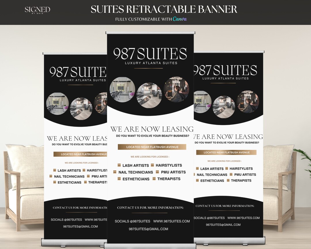 DIY Salon Suites Retractable Banner Template, Booth Rentals Roll up ...