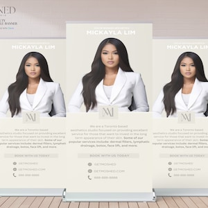 DIY Medspa Retractable Banner Template, Nurse Injector Roll Up Banner Design, Esthetician Professional Retractable Banner Event Design
