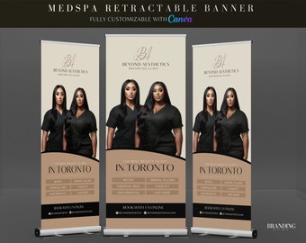 DIY Medspa Retractable Banner Template, Nurse Injector Roll Up Banner Design, Esthetician Professional Retractable Banner Event Design