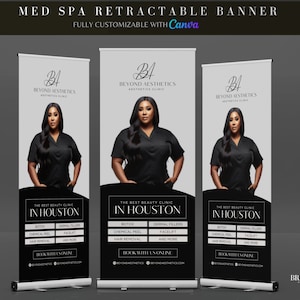 DIY Medspa Retractable Banner Template, Nurse Injector Roll Up Banner Design, Esthetician Professional Retractable Banner Event Design