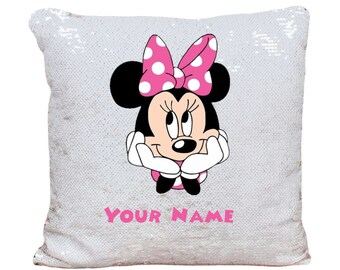 minnie mouse sequin pillow