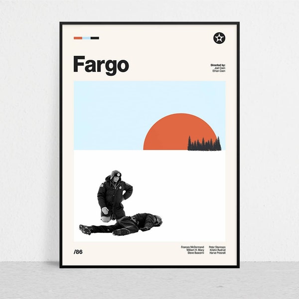 FARGO - Retro Movie Print | Modern Vintage | Mid Century Modern | Minimalist | Movie Art | Movie Poster