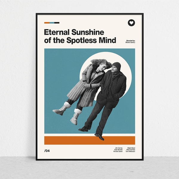 Eternal Sunshine of the Spotless Mind - Retro Movie Print | Moderne Vintage | Mid Century Modern | Minimalistischer | Filmkunst | Film Poster