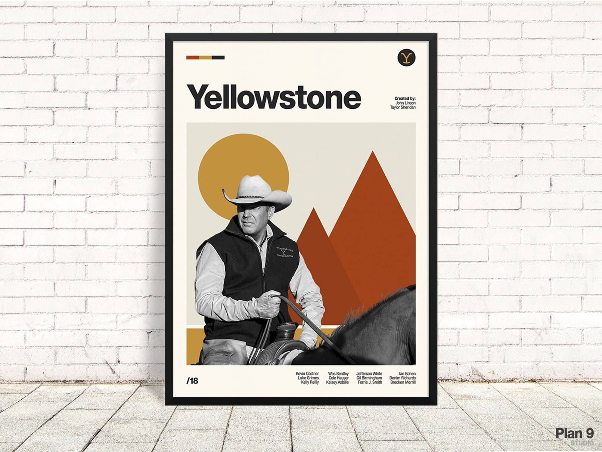 Discover YELLOWSTONE - Retro Tv Series Print | Modern Vintage | Mid Century Modern | Minimalist | Tv Series Art | Tv Series Poster