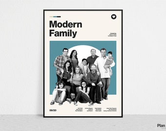 MODERN FAMILY - Retro Tv Series Print | Modern Vintage | Mid Century Modern | Minimalist | Tv Series Art | Tv Series Poster