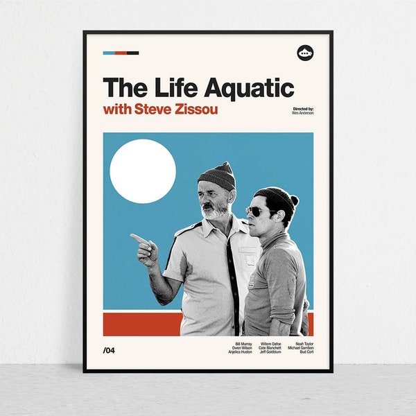 The Life Aquatic with Steve Zissou - Retro Movie Print | Modern Vintage | Mid Century Modern | Minimalist | Movie Art | Movie Poster