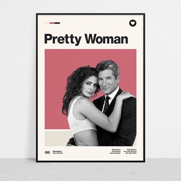 PRETTY WOMAN - Retro Film Print | Modern Vintage | Mid Century Modern | Minimalistisch | Filmkunst | Filmposter