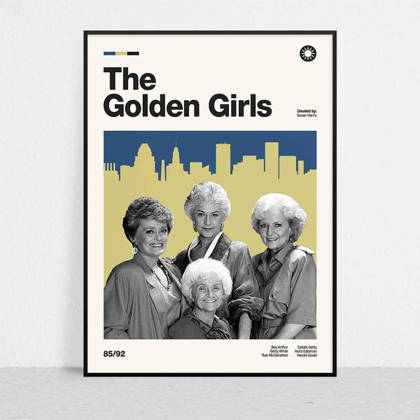 THE GOLDEN GIRLS - Série Tv Rétro Print | | vintage moderne | moderne du milieu du siècle | minimaliste Série tv Art | Affiche de la série télévisée