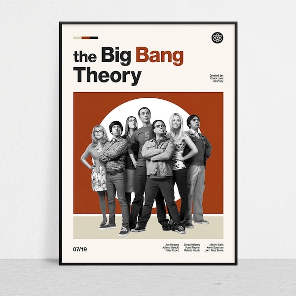 The BIG BANG THEORY - Retro Tv Serie Print | Moderne Vintage | Mid Century Modern | Minimalistische | Tv-Serie Art | Tv Serie Poster