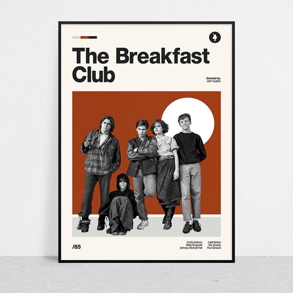 THE BREAKFAST CLUB - Retro Movie Print | Modern Vintage | Mid Century Modern | Minimalist | Movie Art | Movie Poster