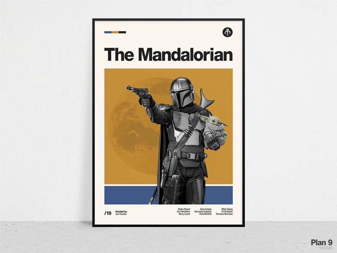 THE MANDALORIAN - Retro Tv Series Print | Modern Vintage | Mid Century Modern | Minimalist | Tv Series Art | Tv Series Poster