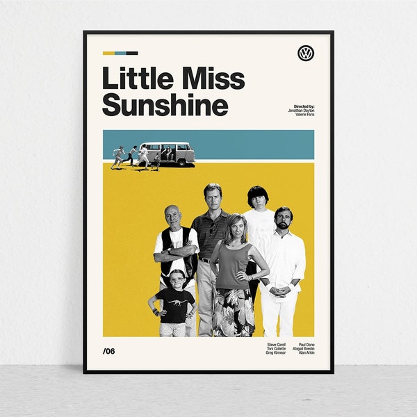 LITTLE MISS SUNSHINE - Retro Movie Print | Modern Vintage | Mid Century Modern | Minimalist | Movie Art | Movie Poster