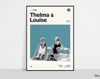 THELMA & LOUISE - Retro Movie Print | Modern Vintage | Mid Century Modern | Minimalist | Movie Art | Movie Poster