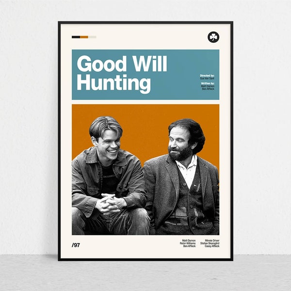 GOOD WILL HUNTING - Retro Movie Print | Modern Vintage | Mid Century Modern | Minimalist | Movie Art | Movie Poster