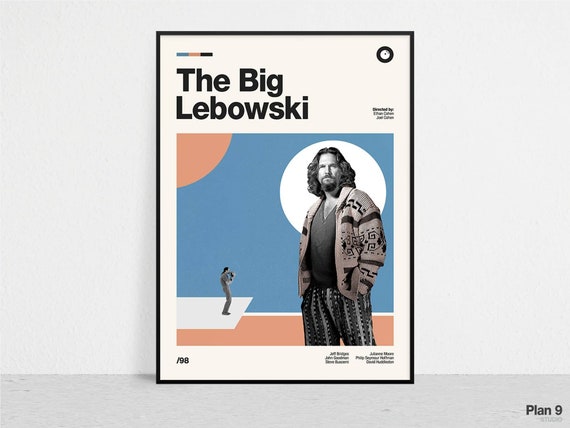 THE BIG LEBOWSKI - Retro Movie Print | Modern Vintage | Mid Century Modern | Minimalist | Movie Art | Movie Poster