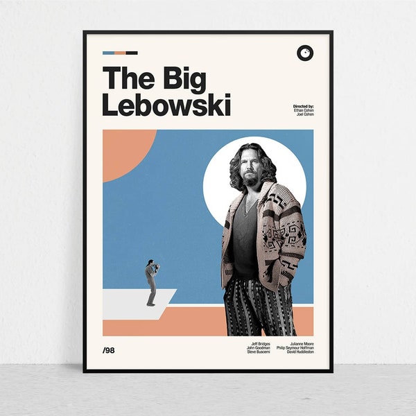 THE BIG LEBOWSKI - Retro Movie Print | Modern Vintage | Mid Century Modern | Minimalist | Movie Art | Movie Poster