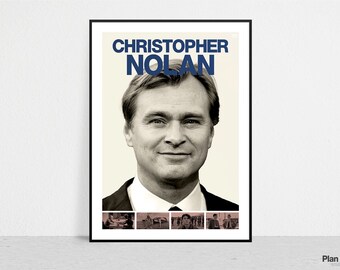 CHRISTOPHER NOLAN - Retro Movie Print | Director | Modern Vintage | Mid Century Modern | Minimalist | Movie Art | Movie Poster