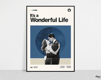 It's a Wonderful Life - Retro Movie Print | Moderne Vintage | Moderne | uit het midden van de eeuw Minimalistische | Film Art | Film Poster