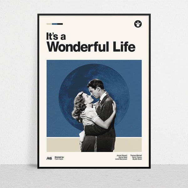 It's a Wonderful Life - Retro Movie Print | Modern Vintage | Mid Century Modern | Minimalist | Movie Art | Movie Poster