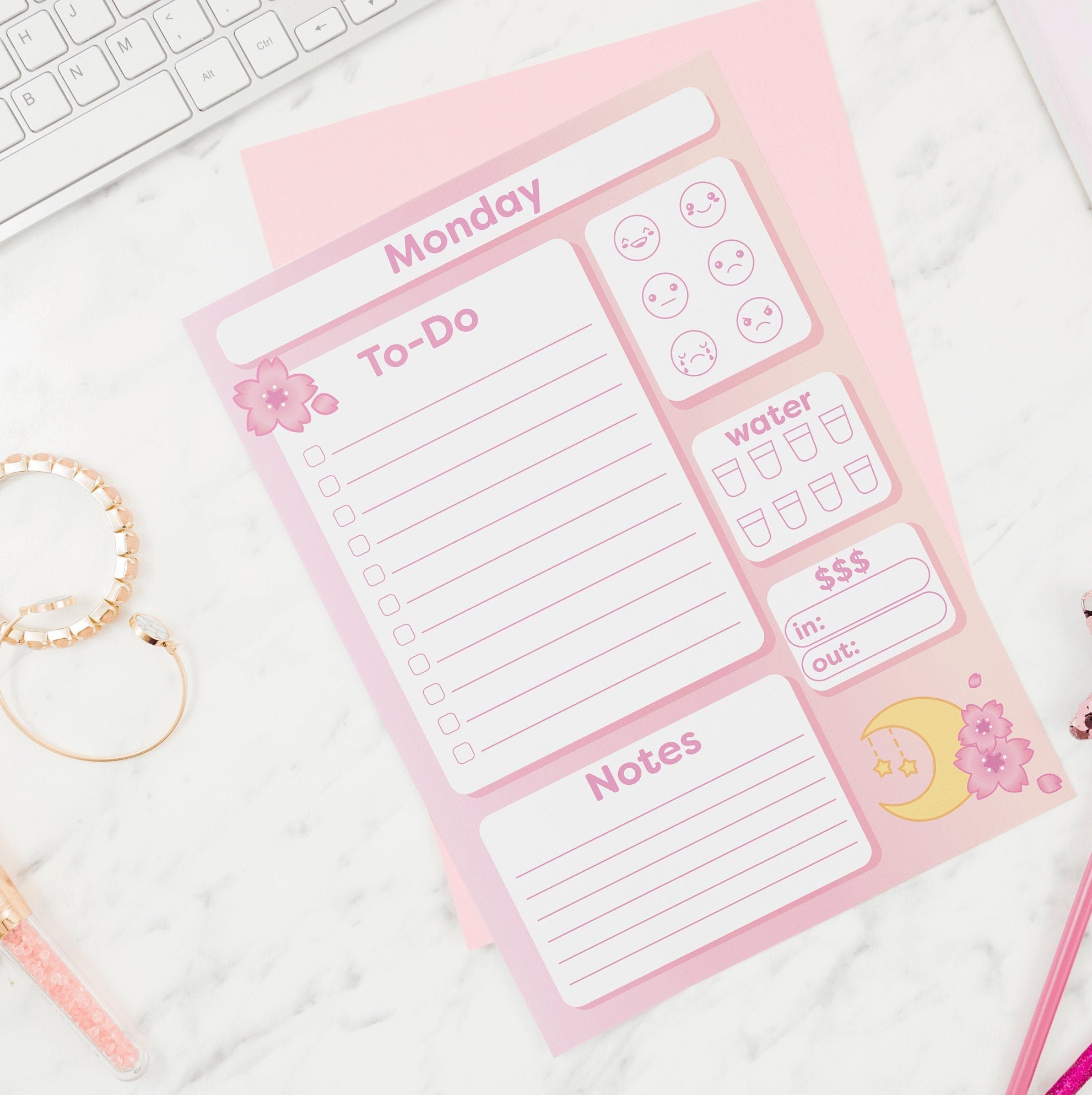 Kawaii Cute Simple A5 Printable Weekly Planner To-Do List with | Etsy