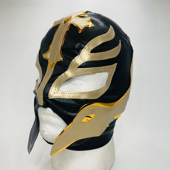 Rey Mysterio Black And Gold Luchador Wrestler Kids Size Mask Etsy