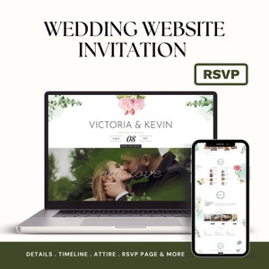 Digital Premium Wedding Invitation, Minimalist Wedding Website, Modern Wedding Website, Elegant Website, Website Invitation