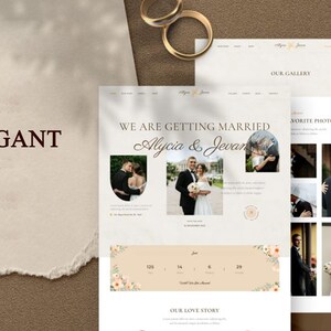 Digital Premium Wedding Invitation, Minimalist Wedding Website, Modern ...