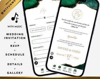 Digitale Hochzeitseinladung & Antwortkarten - Mini-Hochzeitswebsite