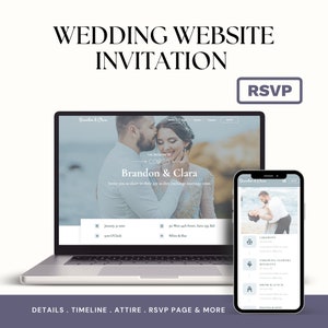 Digital Premium Wedding Invitation, Minimalist Wedding Website, Modern Wedding Website, Elegant Website, Website Invitation