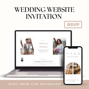 Digital Premium Wedding Invitation, Minimalist Wedding Website, Modern Wedding Website, Elegant Website, Website Invitation
