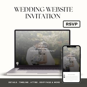 Digital Premium Wedding Invitation, Minimalist Wedding Website, Modern Wedding Website, Elegant Website, Website Invitation