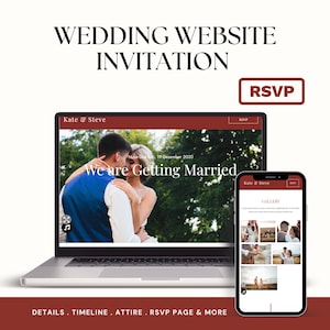 Digital Premium Wedding Invitation, Minimalist Wedding Website, Modern Wedding Website, Elegant Website, Website Invitation