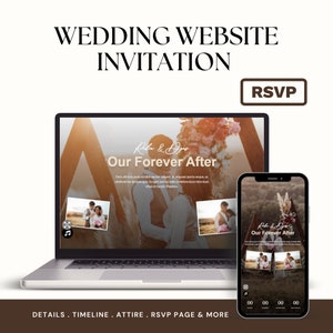 Digital Premium Wedding Invitation, Minimalist Wedding Website, Modern Wedding Website, Elegant Website, Website Invitation